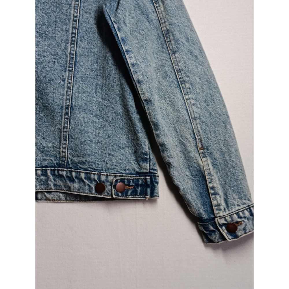 Rachel  Zoe Women's  Denim Jacket Button up  Light Wash Retro Motocycle Medium‎ - Picture 11 of 12